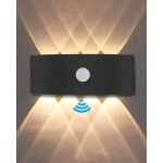 Applique murale exterieur, lampe detecteur de mouvement interieur 8w, applique murale chambre 3000k blanc ...