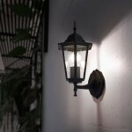 Applique murale d'ext�rieur lanterne antique porte d'entr�e lumi�re led lampe de jardin noir, aluminium ...