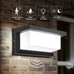 Applique murale d'ext�rieur � led avec d�tecteur de mouvement, carr�e et �tanche, avec capteur radar ...