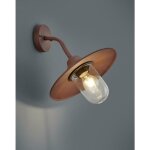 Applique murale ext�rieure brenta en fonte d'aluminium peinte effet rouille avec diffuseur en verre transparen ...