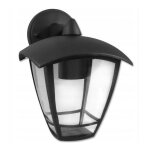 Applique murale ext�rieure de fa�ade led niko noire aluminium pour ampoule led e27