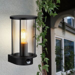 Applique murale extrieure lampe faade lumire dtecteur de mouvement verre fume acier inoxydable lumire ...