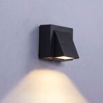 Applique murale ext�rieure led �tanche ip65, design moderne et �pur�, noire, spot unique (blanc chaud) ...