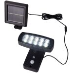 Applique murale extrieure lumineuse solaire led dtecteur de mouvement noir h 17 cm