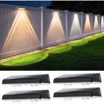 Applique murale ext�rieure solaire �tanche ip65, 3 modes d'�clairage pour cour, jardin et cl�ture puissante ...