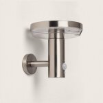 Applique murale extrieure solaire led 5w aluminium avec dtecteur de mouvement barton argent