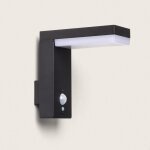 Applique murale ext�rieure solaire led aluminium avec d�tecteur de mouvement goran noir