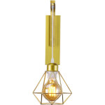 Applique murale en fer bois , cr�ative lustre suspension r�tro cage en forme diamant moderne salon chambre ...