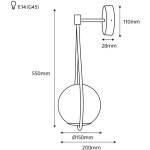 Barcelona led ? applique murale en verre 'clara' ? abat - jour sph�rique ? culot e14 ? aluminium chrom� ...