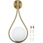 Sjlerst led applique murale intrieur ronde industrielle ajustable lampe murale sphrique verre mtal ...