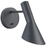 Applique murale grise orientable avec interrupteur, e27 30cm