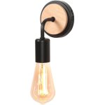 Applique murale industrielle vintage en bois et mtal clairage, lampe de murale en fer forg moderne ...