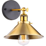 Applique murale industrielle vintage design style r�troluminaire m�tal rotation � 180 degr�s - dor�