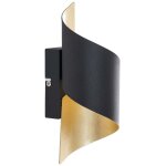 Lindby ? applique murale � intensit� variable en m�tal noir et or ? abat - jour torsad� ? 24 cm ? pour ...