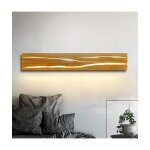 Applique murale interieur lampe murale chambre en bois - 3000k led blanc chaud 7w rotative lampe de nuit ...