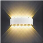 Applique murale interieur led 12w blanc en aluminium, lampe murale moderne up down spot lampe pour salon ...