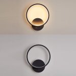 Applique murale interieur led 13w lampe murale ronde noir blanc chaud 3000k moderne pour chambre salon ...