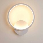 Applique murale interieur led 16w lampe murale ronde blanc chaud 3000k moderne pour chambre salon escalier ...