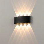 Applique murale interieur noir led 8w lampe murale moderne, applique luminaire en aluminium, up down ...