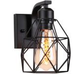 Applique murale d'intérieur rétro lampe murale cage en métal applique murale rétro moderne noir pour ... Applique murale d'intérieur rétro lampe murale cage en métal applique murale rétro moderne noir pour ...