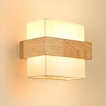 Applique murale int�rieur vintage, applique murale bois industrielle e14, lampe murale r�tro abat - jour ...