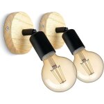 Appliques murales d'int�rieur vintage en bois rotatif 180 r�tro industriel e27 appliques murales (lot ...