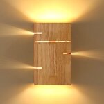 Applique murale int�rieure bois, lampe murale chambre vintage e27, lampe de chevet murale r�tro, led ...