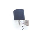 Applique murale int�rieure chrome avec abat - jour tissu noir � 180mm lampe e14 230v (non incl) ip20 ...