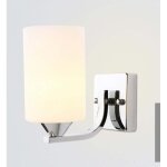 Applique murale, applique murale int�rieure � une lumi�re, fini nickel bross� avec verre givr�