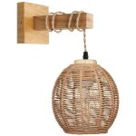 Applique murale int�rieure r�tro lanterne, corde de chanvre applique rotin et m�tal e26 / e27 pour �clairage ...