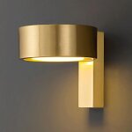 Applique murale en laiton avec abat - jour en panneau acrylique, applique murale led moderne, lampes ...