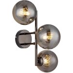 Applique murale applique lampe de couloir boule de verre lampe de salon fum�e 3 ampoules h 25cn