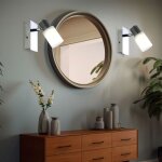 Applique murale lampe de salon lampe de chambre applique led applique de lecture chrome, avec spot mobile, ...