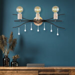 Applique murale lampe de salon lampe de chambre lampe de salle  manger lampe de couloir, mtal, bois ...