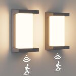 Applique murale led - - 2pcs 18w applique murale avec d�tecteur de mouvement, ip65 waterproof wall light, ...