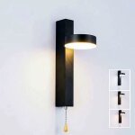Applique murale led 9w tricolore s�lectionnable avec interrupteur � tirette rotatif � 360� luminaire ...