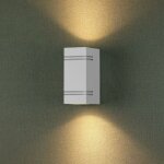 Vtac - applique murale led blanche carr�e ip44 double faisceau gu10 - silamp