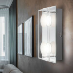 Applique murale led chrome  intensit variable, lampe de couloir, lampe d'escalier en verre, lampe ...