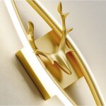 Applique murale led contemporaine de luxe, design bois de cerf dor�, applique murale led noire, blanc ...
