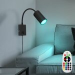Applique murale led, dimmable avec télécommande, lampe de chambre avec prise, liseuse, changement de ... Applique murale led, dimmable avec télécommande, lampe de chambre avec prise, liseuse, changement de ...