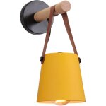 Applique murale led industrielle m�tal bois, wall light int�rieur luminaire abat - jour suspendu ceinture ...