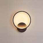 Applique murale led d'int�rieur, applique murale ronde 14w, noir blanc chaud 3000k, pour chambres, salons, ...