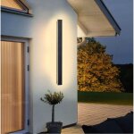 Applique murale led, longue, noire, ext�rieur, en aluminium acrylique �tanche ip65 pour jardins, terrasses, ...