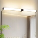 Applique murale led pour salle de bain - clairage mural de 8w, lampe de 60 cm, noir, montable par clipsage, ...