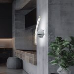 Applique murale led en verre courb pour couloir, salon, chambre  coucher, variateur tactile, chrome, ...