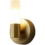Applique murale lin�aire moderne � led for salle de bain - dor�e et blanche en verre givr� - applique ...