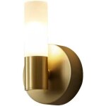 Applique murale lin�aire moderne � led pour salle de bain, double lampe, or, blanc, verre d�poli, laiton, ...