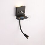 Applique murale + liseuse led 3w avec port usb noir