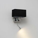 Applique murale liseuse noire - m�tal / tissu adonis