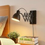 Lindby ? applique murale extensible merle en m�tal noir ? 60 cm ? bras articul� pour lecture ? �clairage ...